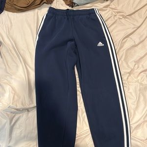 Navy Blue Striped Adidas Sweatpants